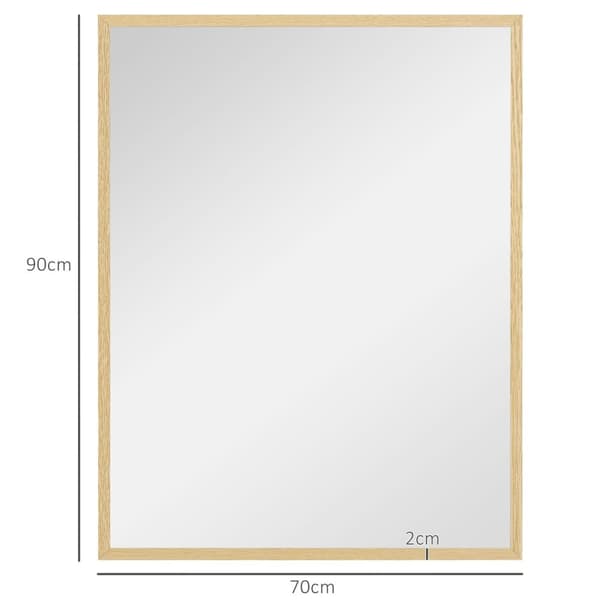 Rootz Rectangular Wall Mirror - Badeværelse Mirror - Dekorative spejle - Elegant design - 90 x 70 cm MDF -ramme