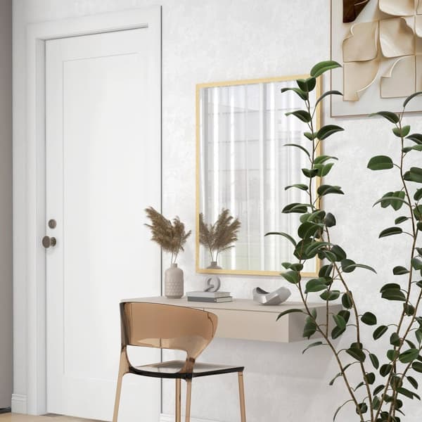 Rootz Rectangular Wall Mirror - Badeværelse Mirror - Dekorative spejle - Elegant design - 90 x 70 cm MDF -ramme