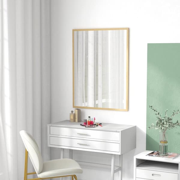 Rootz Rectangular Wall Mirror - Badeværelse Mirror - Dekorative spejle - Elegant design - 90 x 70 cm MDF -ramme