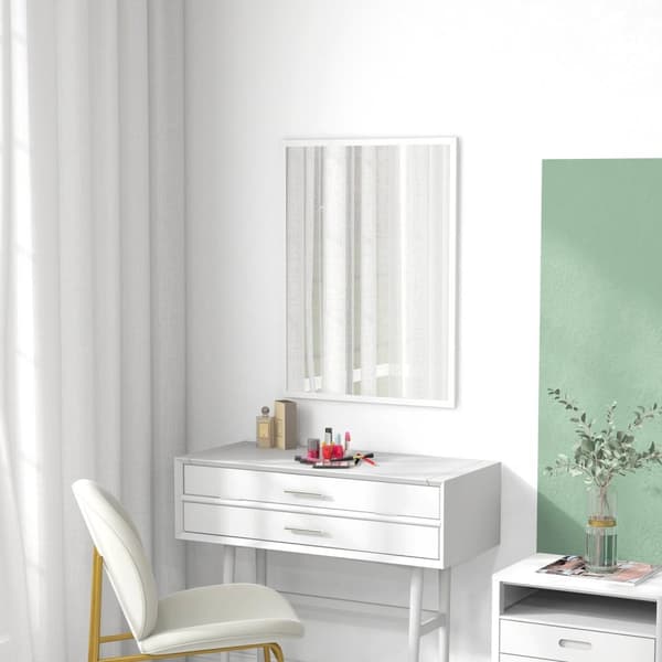 Rootz rektangulær væg spejl - dekorativt spejl - elegant badeværelse spejl - moderne design - 60x80 cm MDF ramme