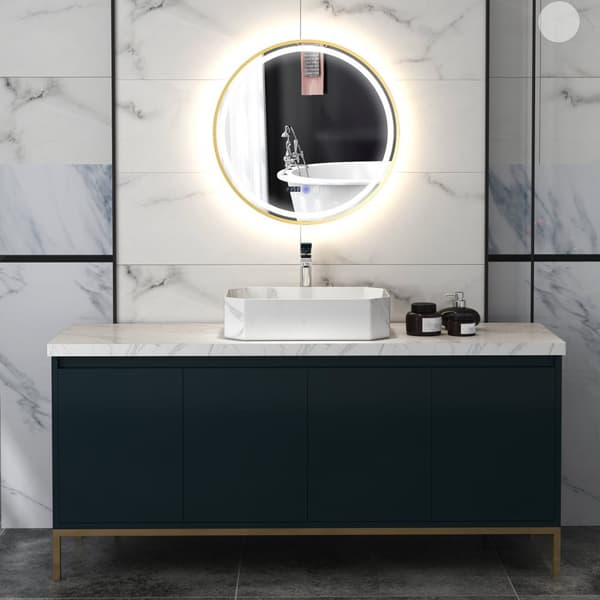 ROOTZ RUND LED Badeværelse Spejl - Anti -Fog Mirror - Touch Control Mirror - Justerbar lysstyrke - Ø60 x 3,5 cm
