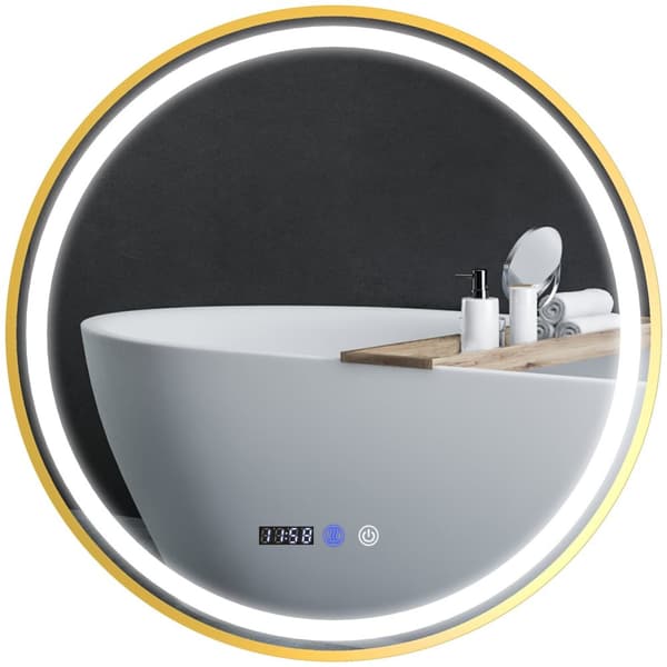 ROOTZ RUND LED Badeværelse Spejl - Anti -Fog Mirror - Touch Control Mirror - Justerbar lysstyrke - Ø60 x 3,5 cm