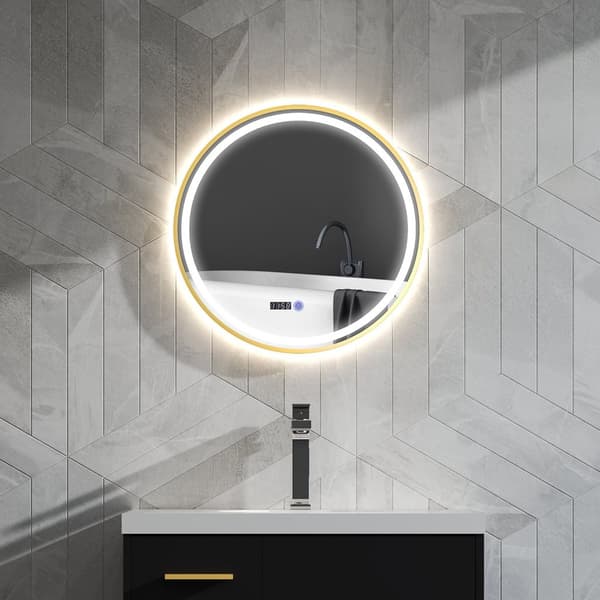 ROOTZ RUND LED Badeværelse Spejl - Anti -Fog Mirror - Touch Control Mirror - Justerbar lysstyrke - Ø60 x 3,5 cm