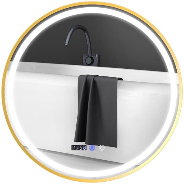 ROOTZ RUND LED Badeværelse Spejl - Anti -Fog Mirror - Touch Control Mirror - Justerbar lysstyrke - Ø60 x 3,5 cm