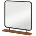 Pikkukuva 10 / 10: Rootzin seinäpeili hyllyllä - vintage -peili - koristepeilit - ylimääräinen säilytystila - 55 x 10 x 55,5 cm, musta, ruskea