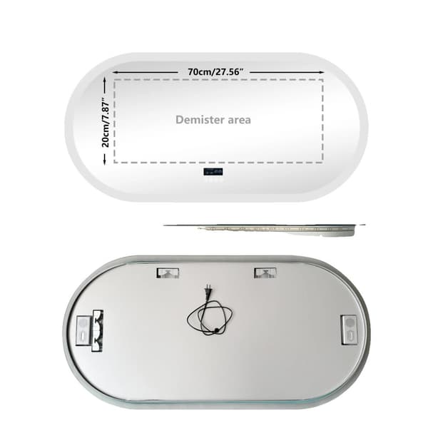 LED-Oplyst Badeværelsesspejl, Bluetooth-Højttaler, Dæmpbar Lysstyrke,120x60cm(48x24inch), Aluminium