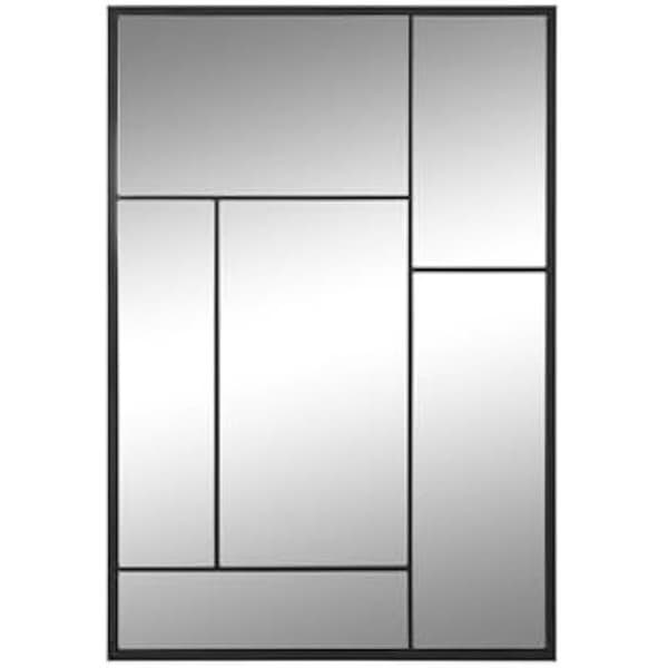 Väggspegel - HOME ESPRIT - Svart - 60 x 90 cm - Rektangulär - Modernt - Design