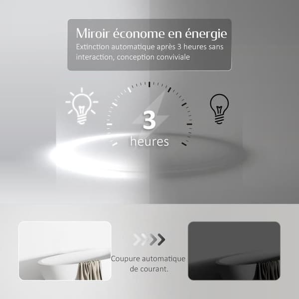 EMKE Rund LED Badrumsspegel 60 cm med kallvitt ljus 6500K