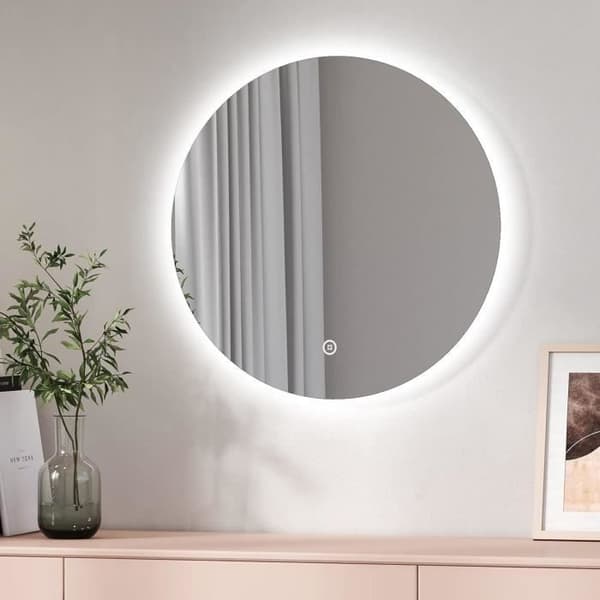 EMKE Rund LED Badrumsspegel 60 cm med kallvitt ljus 6500K
