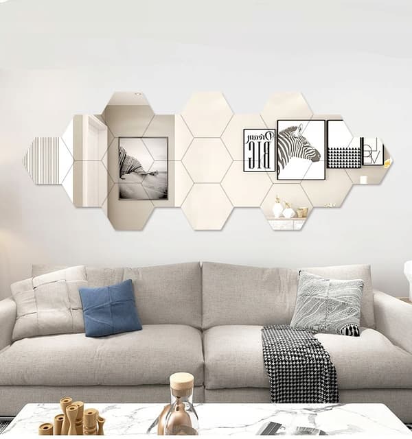 Set med 10 akrylspeglar Hexagonspegel 265