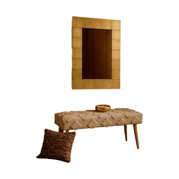 Väggspegel Home ESPRIT Gyllene 117 x 3 x 87 cm