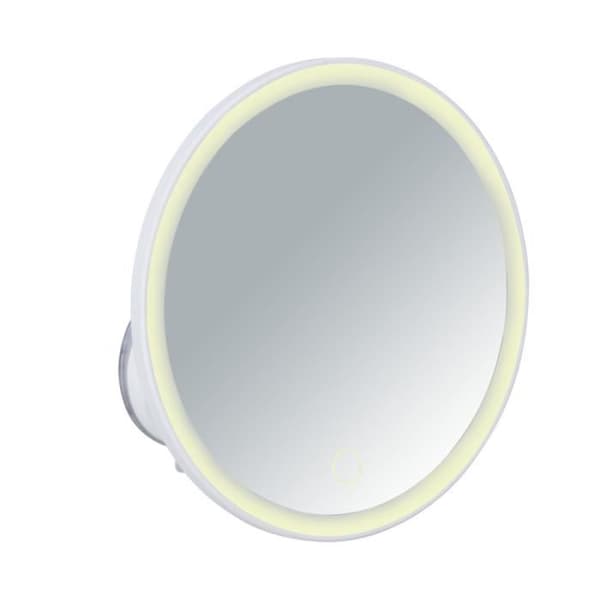 LED sminkspegel, förstoringsspegel med sugkopp x5, Ø 18,5 cm, Isola