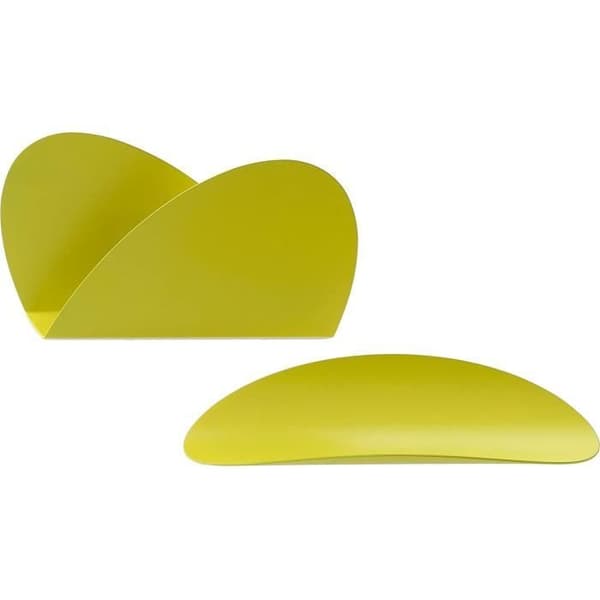 Alessi behållare, stål, gul, 4,00 x 29,00 x 21,50 cm, set om 2 - ABI09S Y