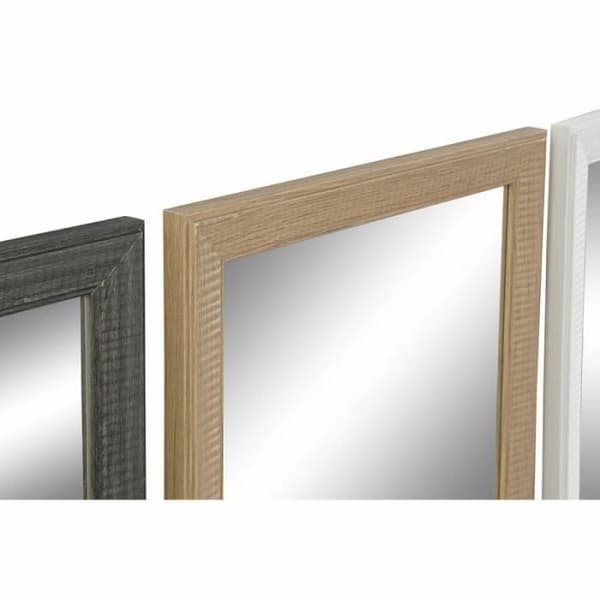 DKD Heminredning Väggspegel Naturglas Brun Mörkgrå Elfenben PS Traditionell 4 enheter (36 x 2 x 95,5 cm) -