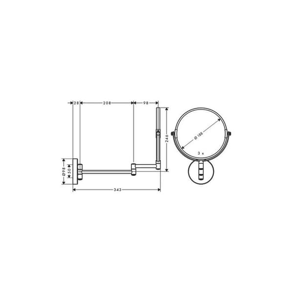 HANSGROHE Krom förstoringsspegel Logis Universal