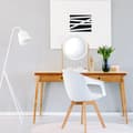 Miniatyrbild 2 av 6: Relaxdays Kosmetikspegel, roterande, med förvaring för smink, bordsspegel ∅ 32,5 cm, bambu, vit-natur.