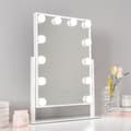 Miniatyrbild 2 av 4: Flamingueo Lighted Makeup Mirror Led Mirror 12 Lights Lighted Mirror 3 lägen Spegel för sminkbord 47,5 x 35,5 cm