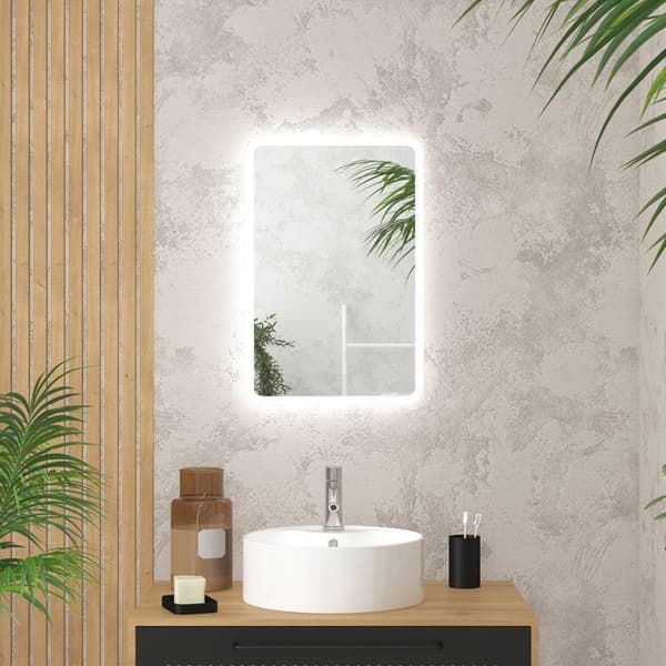 Badspegel - GO LED - 40x60cm - LED-belysning - Aluminium - IP24
