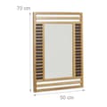 Miniatyrbild 4 av 6: Relaxdays Vägghängd spegel med ram av bambu, H x B x D: 70 x 50 x 2 cm, för badrummet, natur