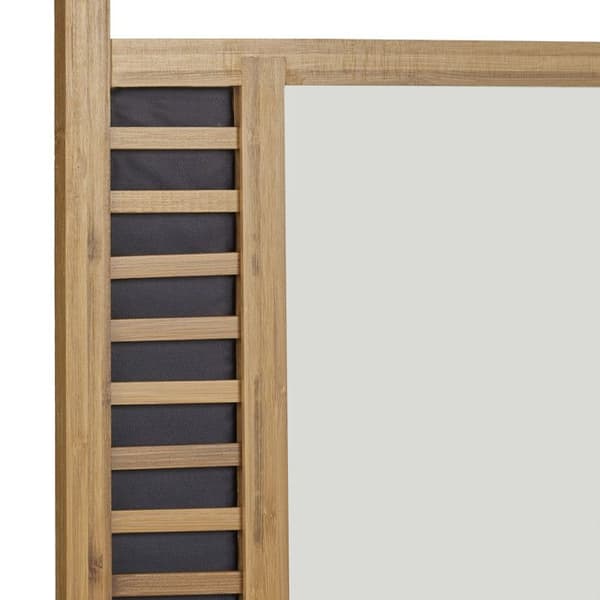 Relaxdays Vägghängd spegel med ram av bambu, H x B x D: 70 x 50 x 2 cm, för badrummet, natur