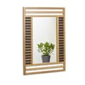 Miniatyrbild 1 av 6: Relaxdays Vägghängd spegel med ram av bambu, H x B x D: 70 x 50 x 2 cm, för badrummet, natur