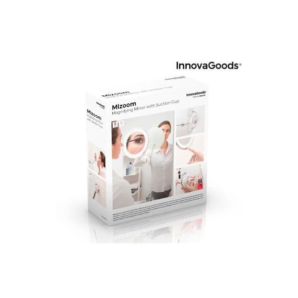 Förstoringsspegel - InnovaGoods - Mizoom - LED - Flexibel arm - Sugkopp