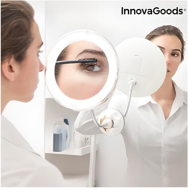 Förstoringsspegel - InnovaGoods - Mizoom - LED - Flexibel arm - Sugkopp