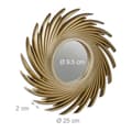 Miniatyrbild 4 av 6: Relaxdays Set med 3 speglar, rund form solmotiv, diameter 25 cm, inredning, plastram, gyllene