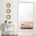 Miniatyrbild 2 av 6: Relaxdays Set med 3 speglar, rund form solmotiv, diameter 25 cm, inredning, plastram, gyllene