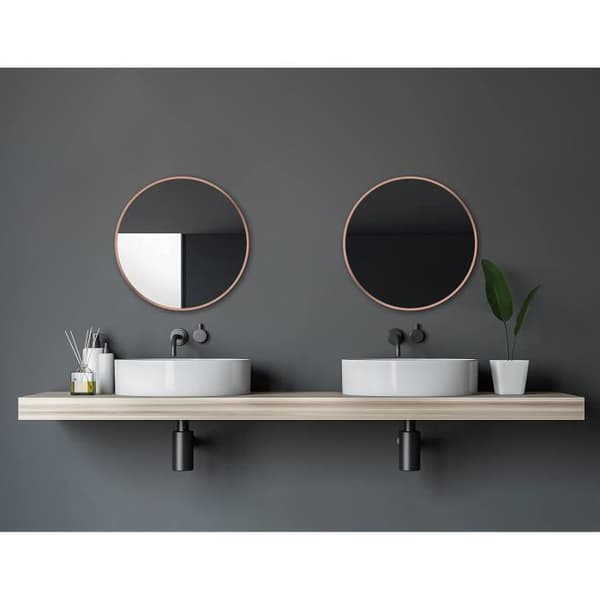 Rund Spegel - Talos - Ø 60 cm - Aluminium av Hög Kvalitet - Koppar - Enkel Väggmontering