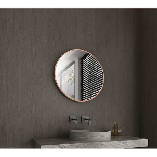 Rund Spegel - Talos - Ø 60 cm - Aluminium av Hög Kvalitet - Koppar - Enkel Väggmontering