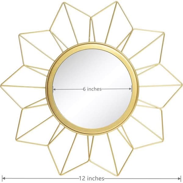 Väggspegel - Guld - Set om 3 - Metall - 30,5 cm - Modern inredning för vardagsrum och sovrum