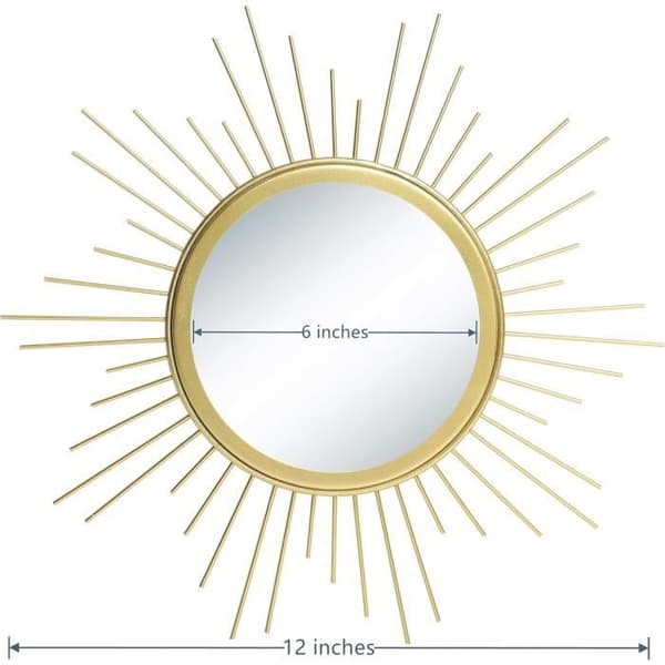 Väggspegel - Guld - Set om 3 - Metall - 30,5 cm - Modern inredning för vardagsrum och sovrum