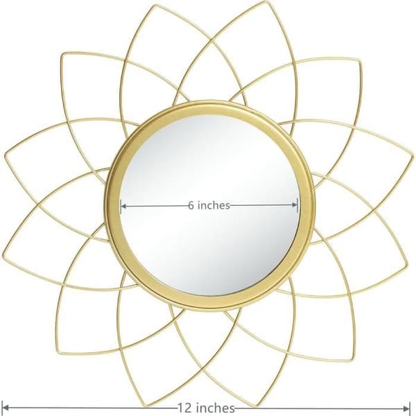 Väggspegel - Guld - Set om 3 - Metall - 30,5 cm - Modern inredning för vardagsrum och sovrum