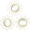 Miniatyrbild 1 av 4: Väggspegel - Guld - Set om 3 - Metall - 30,5 cm - Modern inredning för vardagsrum och sovrum