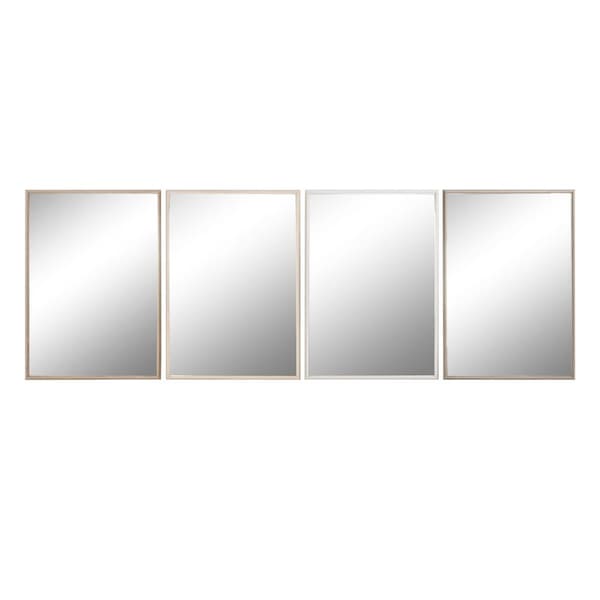 Väggspegel Home ESPRIT Vit Brun Beige Grå Glas polystyren 63,3 x 2,6 x 89,6 cm (4 antal)