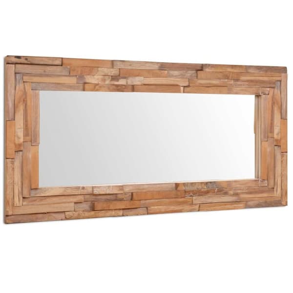 Prydnadsspegel teak 120x60 cm rektangulär