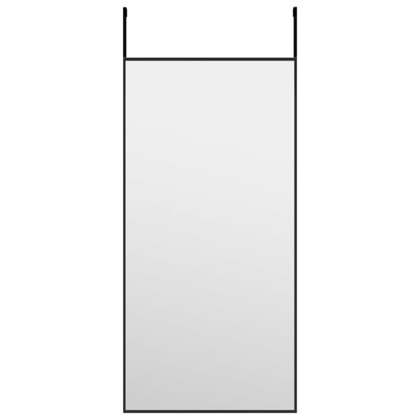 Dörrspegel svart 30x60 cm glas och aluminium