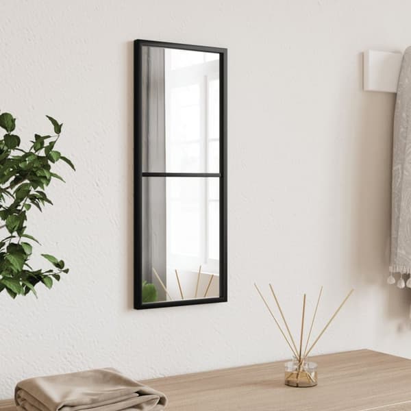 Väggspegel svart 20x50 cm rektangulär järn