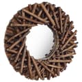 Miniatyrbild 2 av 2: Väggspegel rund 40 cm teak
