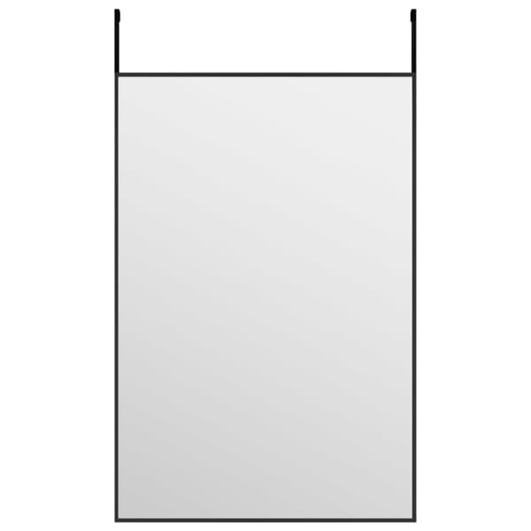 Dörrspegel svart 40x60 cm glas och aluminium