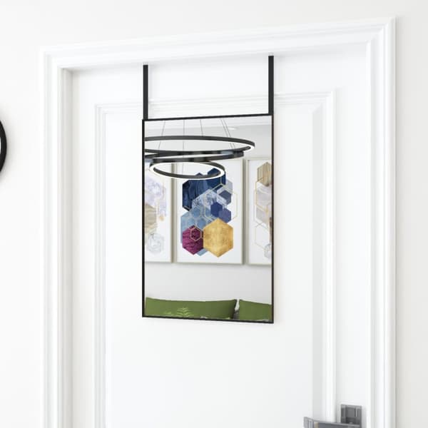 Dörrspegel svart 40x60 cm glas och aluminium