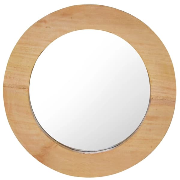 Väggspegel rund 40 cm teak