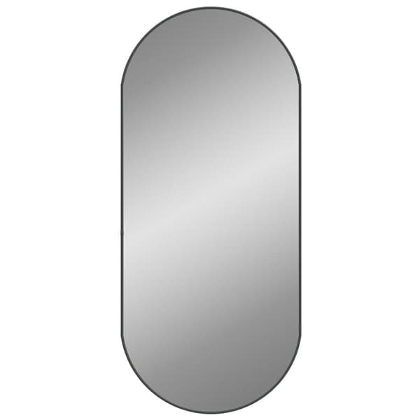 Väggspegel svart 100x45 cm oval