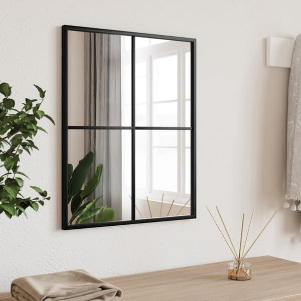 Väggspegel svart 40x50 cm rektangulär järn