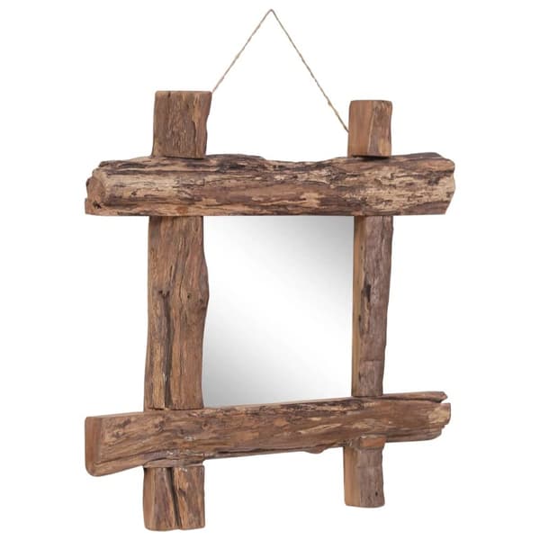 Spegel naturfärgad 50x50 cm återvunnen teak