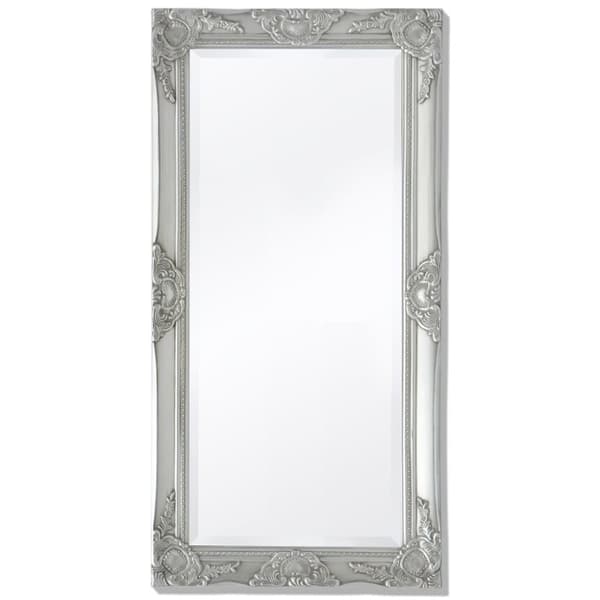 Väggspegel i barockstil 100x50 cm silver