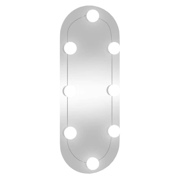 Väggspegel med LED-belysning 20x50 cm glas oval