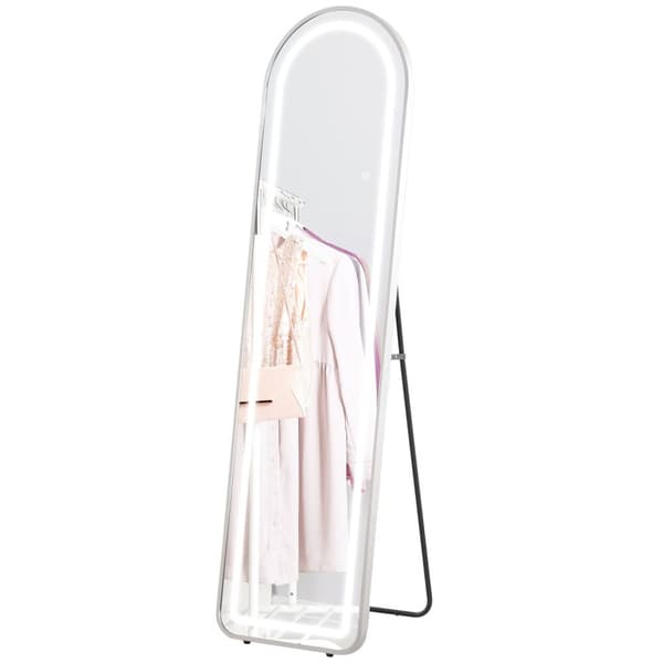 Rootz fullkroppspegel med LED - Dressing Mirror - Standing Mirror - Justerbar ljus & minnesfunktion - 150x40cm - Silver