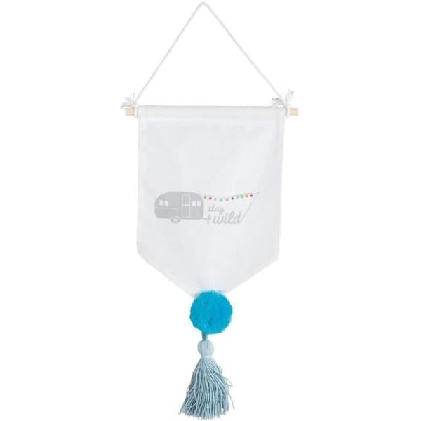 Tygfanion att hänga upp - Rayher - 46371102 - Vit - 20x18 cm - Blandat